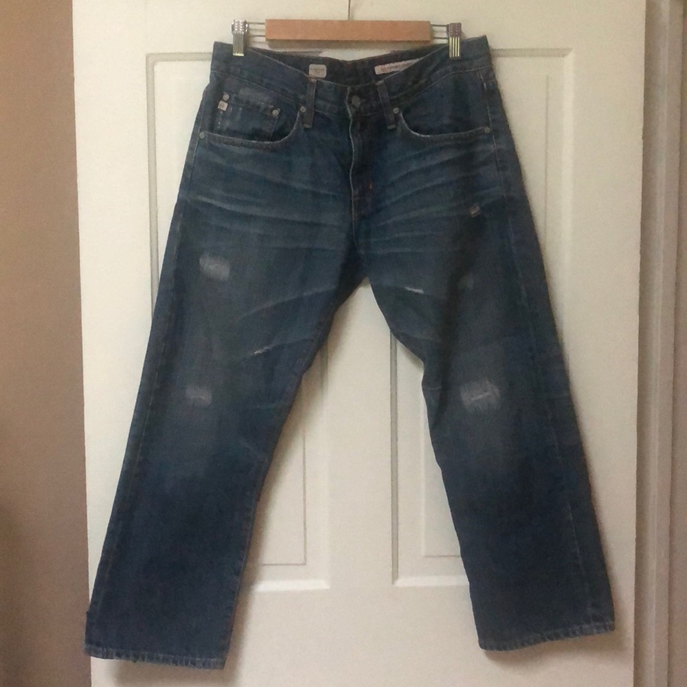 AG Ex-Boyfriend Crop Distressed Jeans